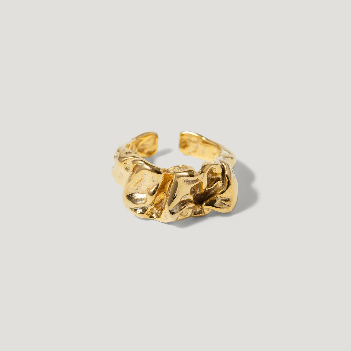 Ore Rng Ore Ring — Sculptural Textured Open Ring in Stainless Steel 18k Gold ...