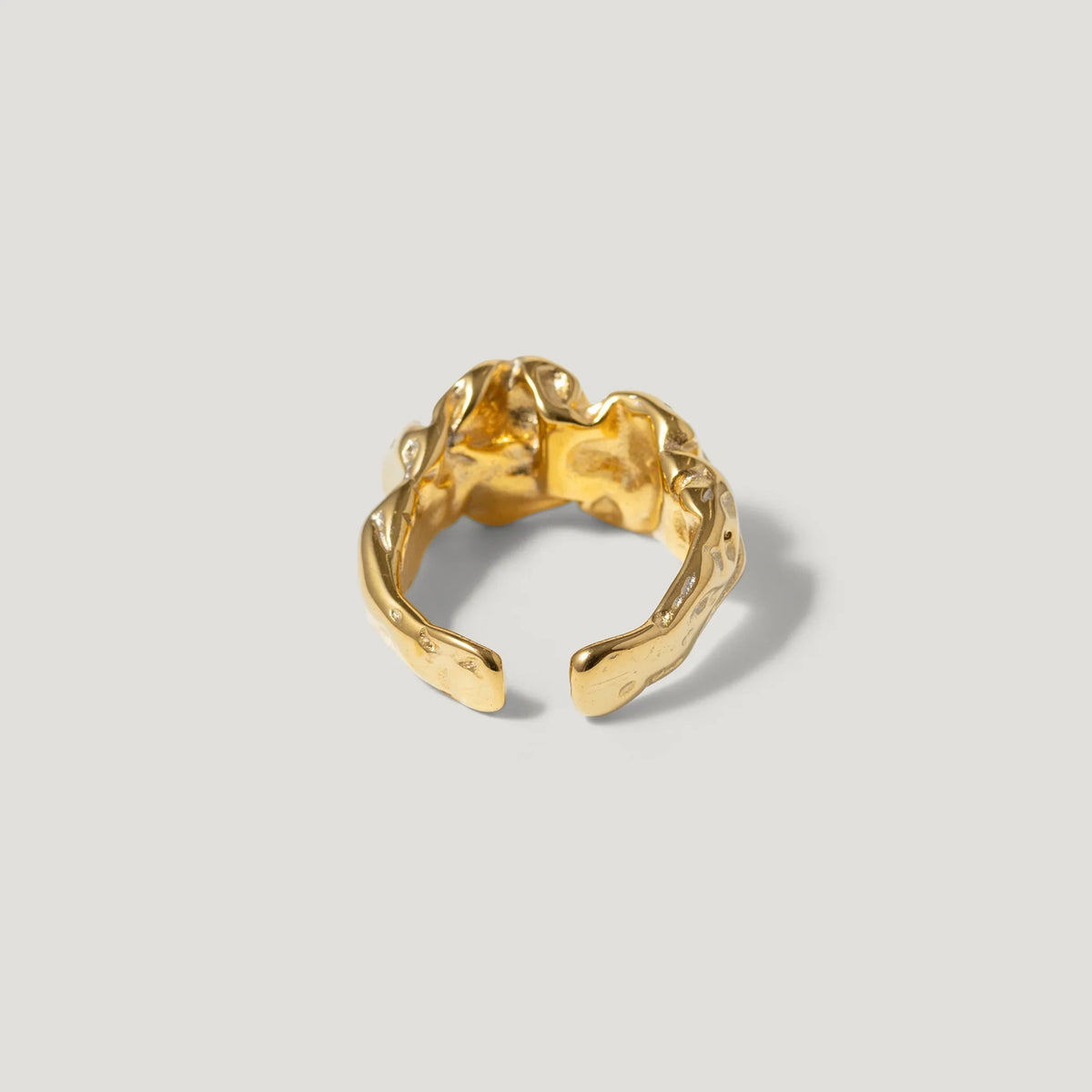 Ore Rng Ore Ring — Sculptural Textured Open Ring in Stainless Steel 18k Gold ...