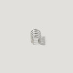 Silver multi-band ear cuff jewelry on white background