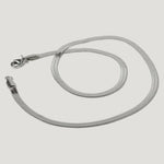 silver herringbone chain necklace with lobster clasp on white background